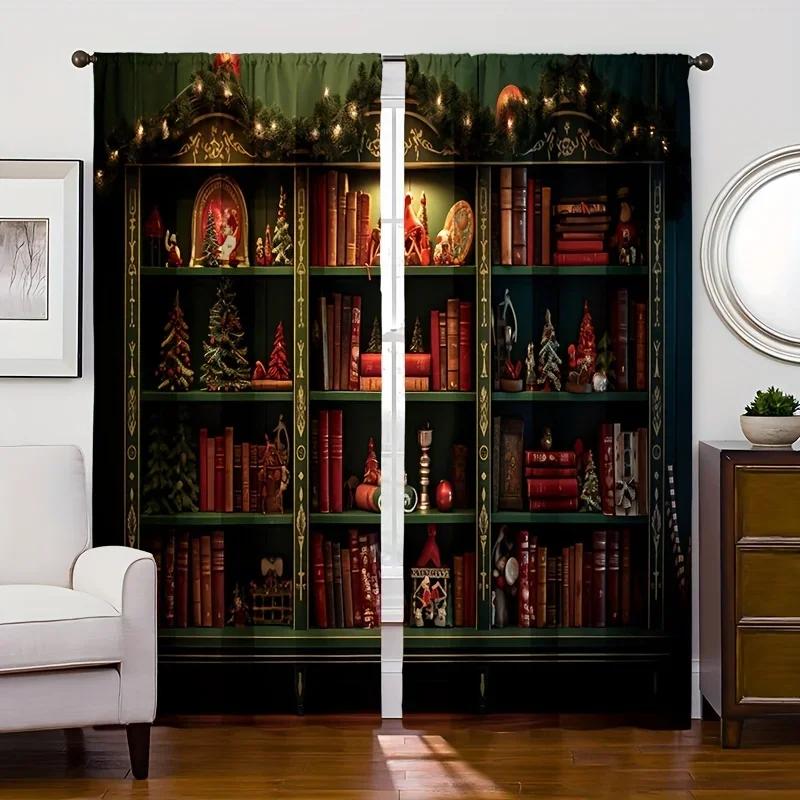 3D 2 st, Röd Gardin Natt Gotiskt Slott Kanalficka Digitaltryckta Gardiner, Polyestermaterial, Lämpliga För Vardagsrum, Kitc