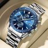 Luxury Man Watch Chronograph Waterproof Luminous Date Quartz Wristwatch Fashion Sport Stainless Steel Watches