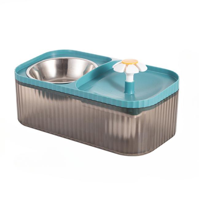 

Автоматическая кошачья поилка с миской для еды из стали, приподнятая кормушка и поилка для кошек, для кошек и маленьких собак 1pcs