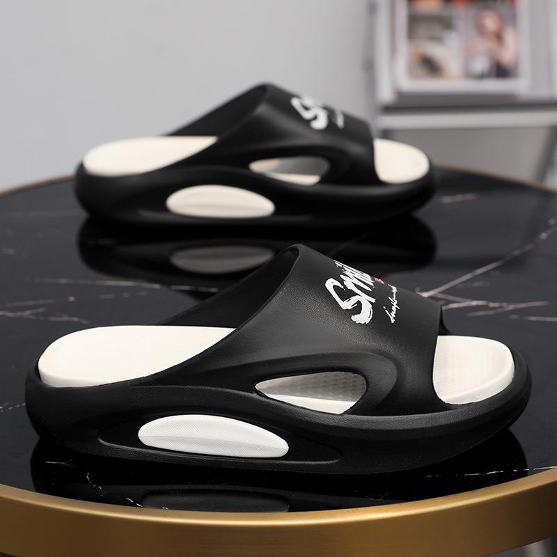 

Мужские летние тапочки для улицы, пляжные тапочки, шлепанцы на толстой подошве, повседневные сандалии двойного назначения для улицы, больших размеров 44-45