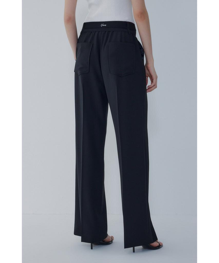 Bobeu Belted One-Tuck Wide Pants_Black 7156230006