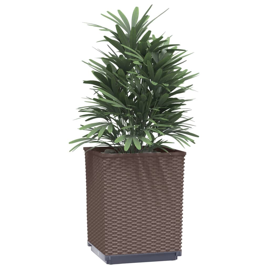 vidaXL Pflanzkübel 2 Stk. Braun 30x30x37 cm Polypropylen