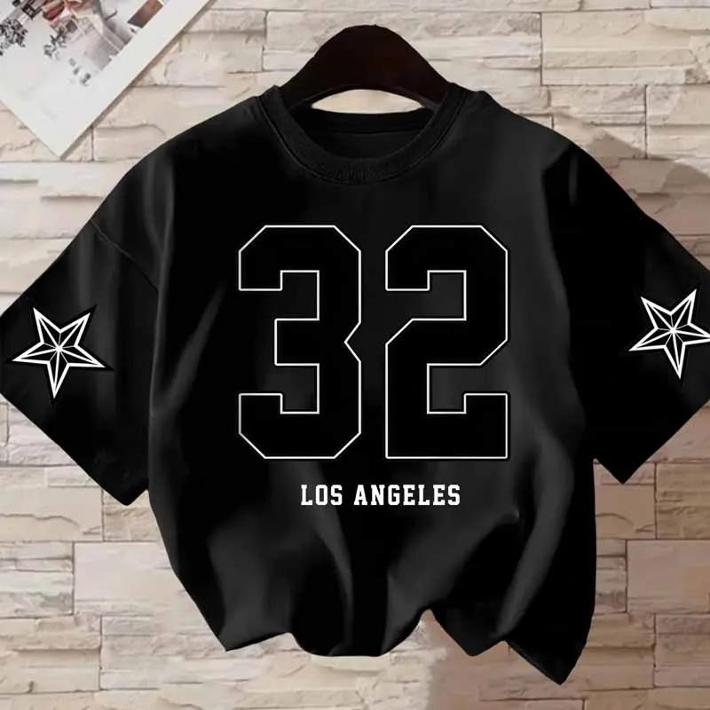 Los Angles Three Two Print Children Tshirts for Girls Boys Summer Casual Fashion Colorful Tops Kids ONeck Short Sleeve Tees