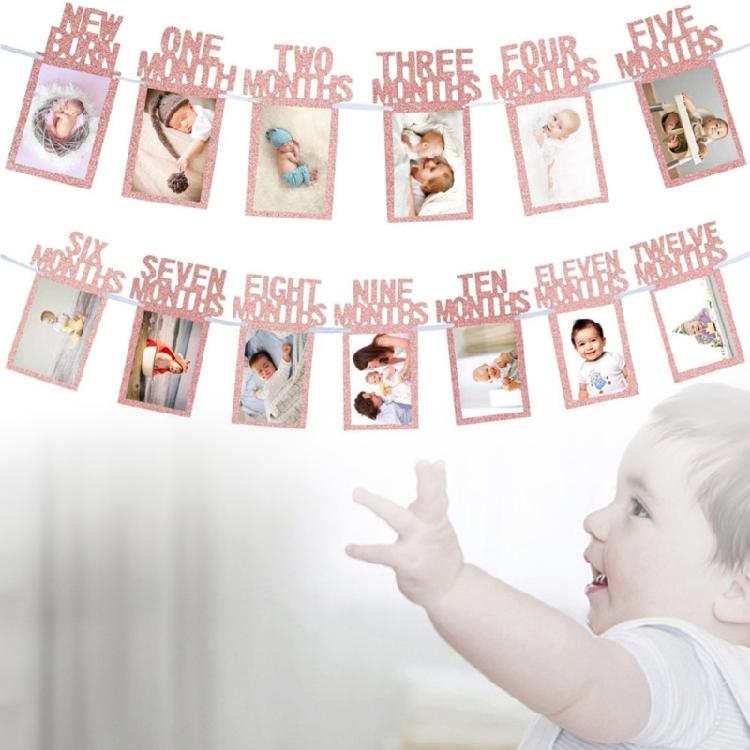 Baby FirstYear Photo Display 12Month Frame Set for Boy Girl Cherish Every Memory