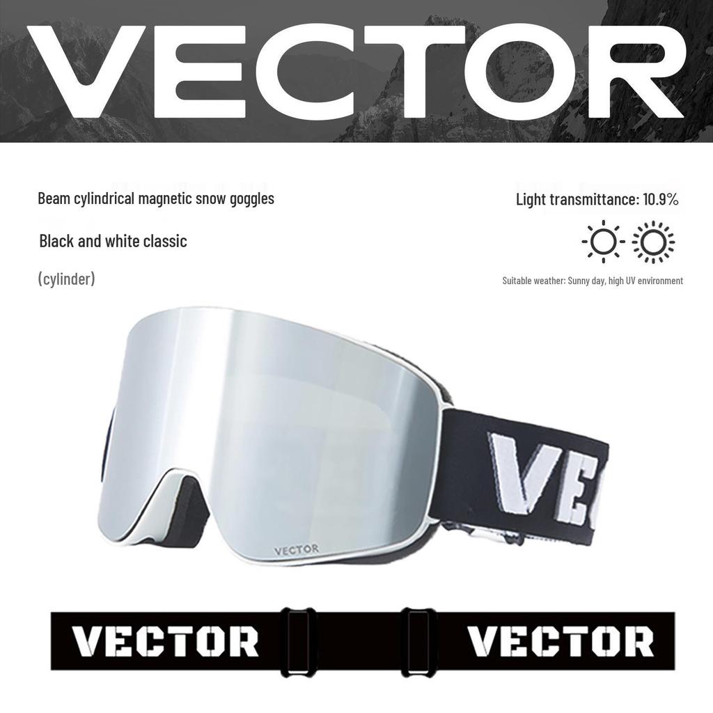 VECTOR Wanketu Magnetic Ski Goggles, Anti-fog, Myopia-Friendly, Helmet-Compatible for Men & Women