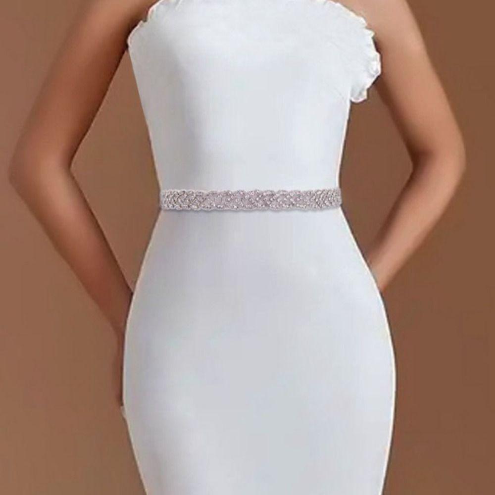 Zircon Bride Belt Women Girdle Wedding Lace-up Belt Fashion Crystal Dress Belt  Gift