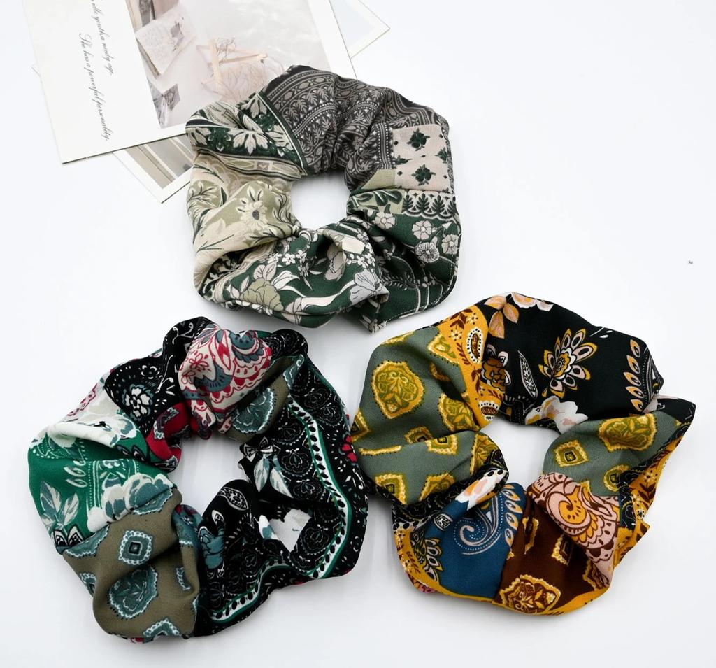 Women Ethnic Style Headband Hair Scrunchies Elastics Large Intestine Hair Band Ponytail Hair Rope Elegant Hair Accessories