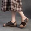 Johnature Retro Mixed Colors Soft Soled Flats Genuine Leather Comfortable Round Toe Women's Slip-on Shoes