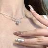 Square Diamond Zircon Necklace Women's Simple Light Luxury Pendant Collarbone Chain Qixi Festival Valentine's Day Gift for Girlfriend