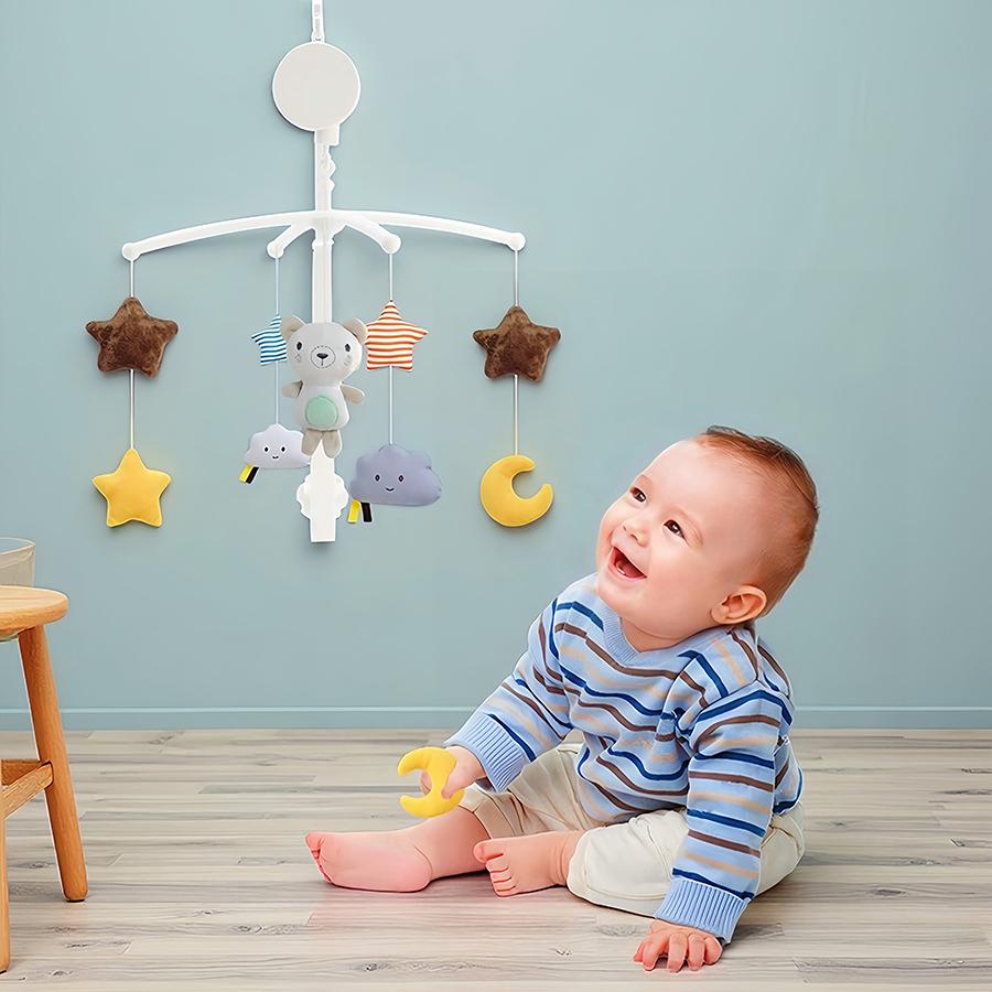 Baby Crib Mobile Musical Rotating, Soft Plush Pendants, Unisex Nursery Decor