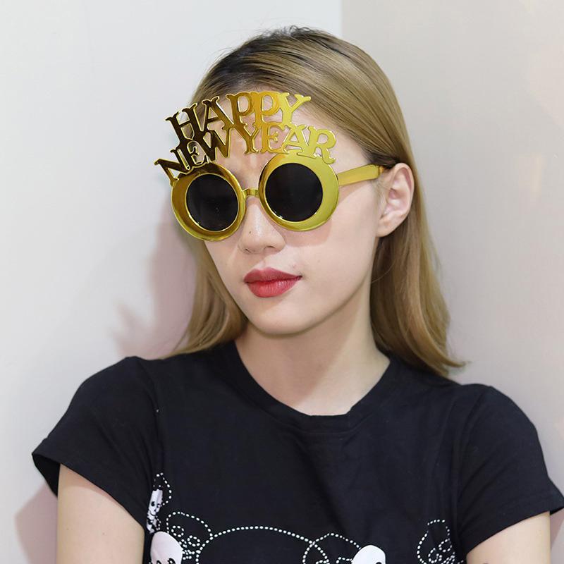 Happy  Year Glasses 2026 Photo Booth Props Party Glasses Christmas Gift Decorative Sunglasses Universal Size 1/5Pcs