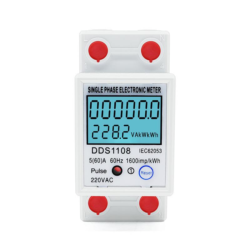 DDS1108 Single-phase DIN-rail Smart Electric Energy Meter - Multifunctional Household Watt-hour Meter