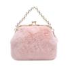 Trendy Pearl Evening Bag Kiss Lock Fluffy Faux Fur Handbag Cheongsam Accessories Single Shoulder Shell Crossbody Bag Wedding