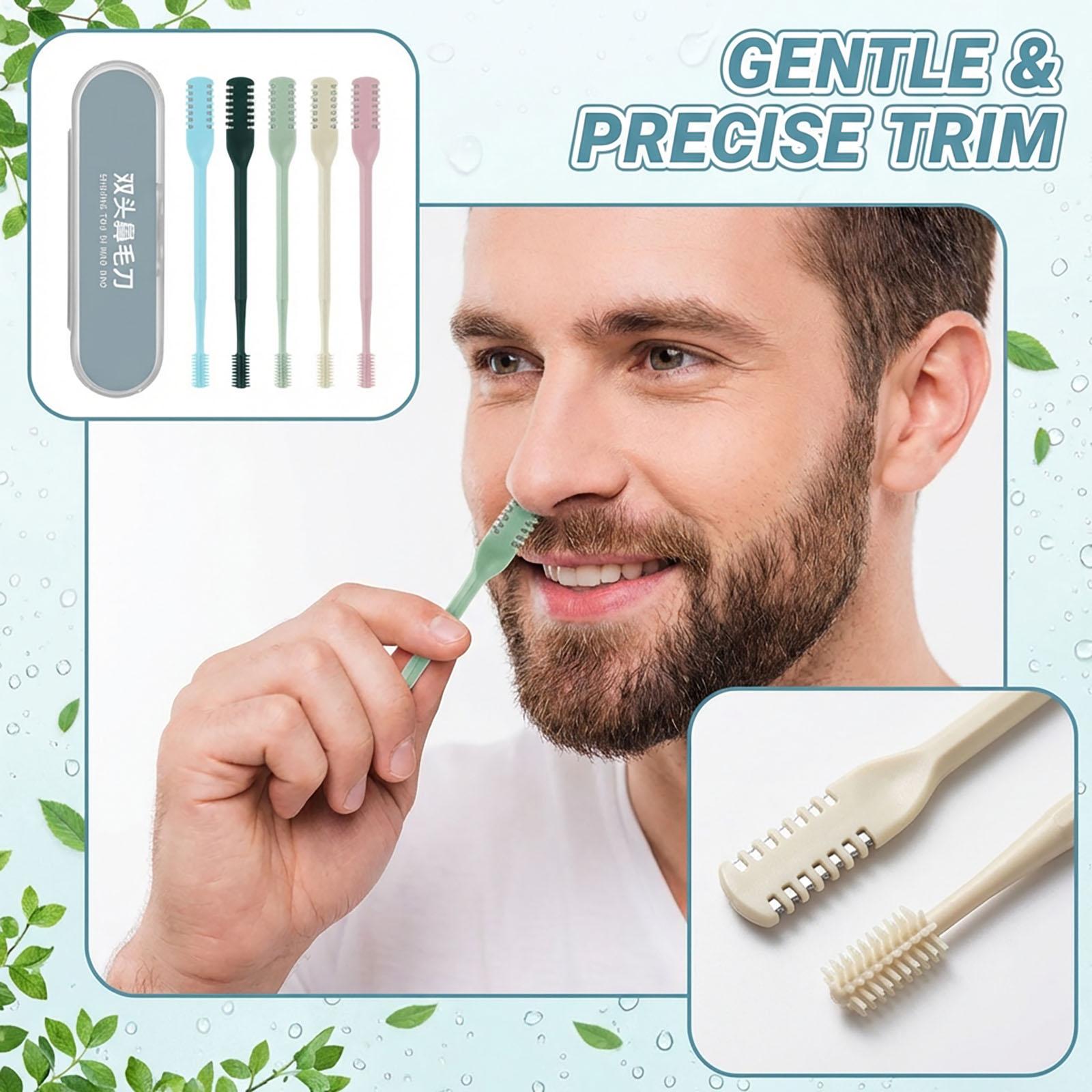 

5PCS 2-in-1 Nasal Hair Cutter, Double-Sided Nose Hair Upgrade, Manual Nose Portable With Soft Cleaning Brush For Women And Men One Size