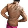 NOORA Womens  Brick Tan Colour Jacket | Cross Quilted Leather Jacket With Pocket & Multi Zip | Stylish Fashion Jacket | Biker Jacket | Western Style .