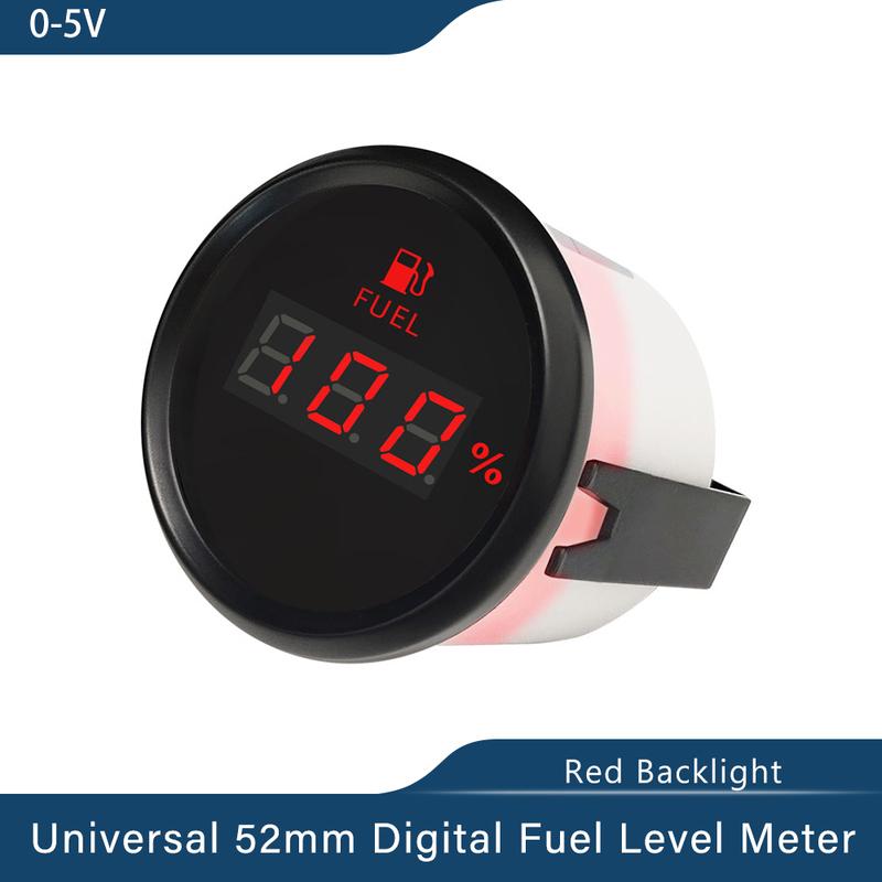 Signal 0-5V Boat Fuel Level Gauge Waterproof Car Fuel Gauge with Red Backlight Working Volt 9~32V Fit Car Motorcycle Yacht