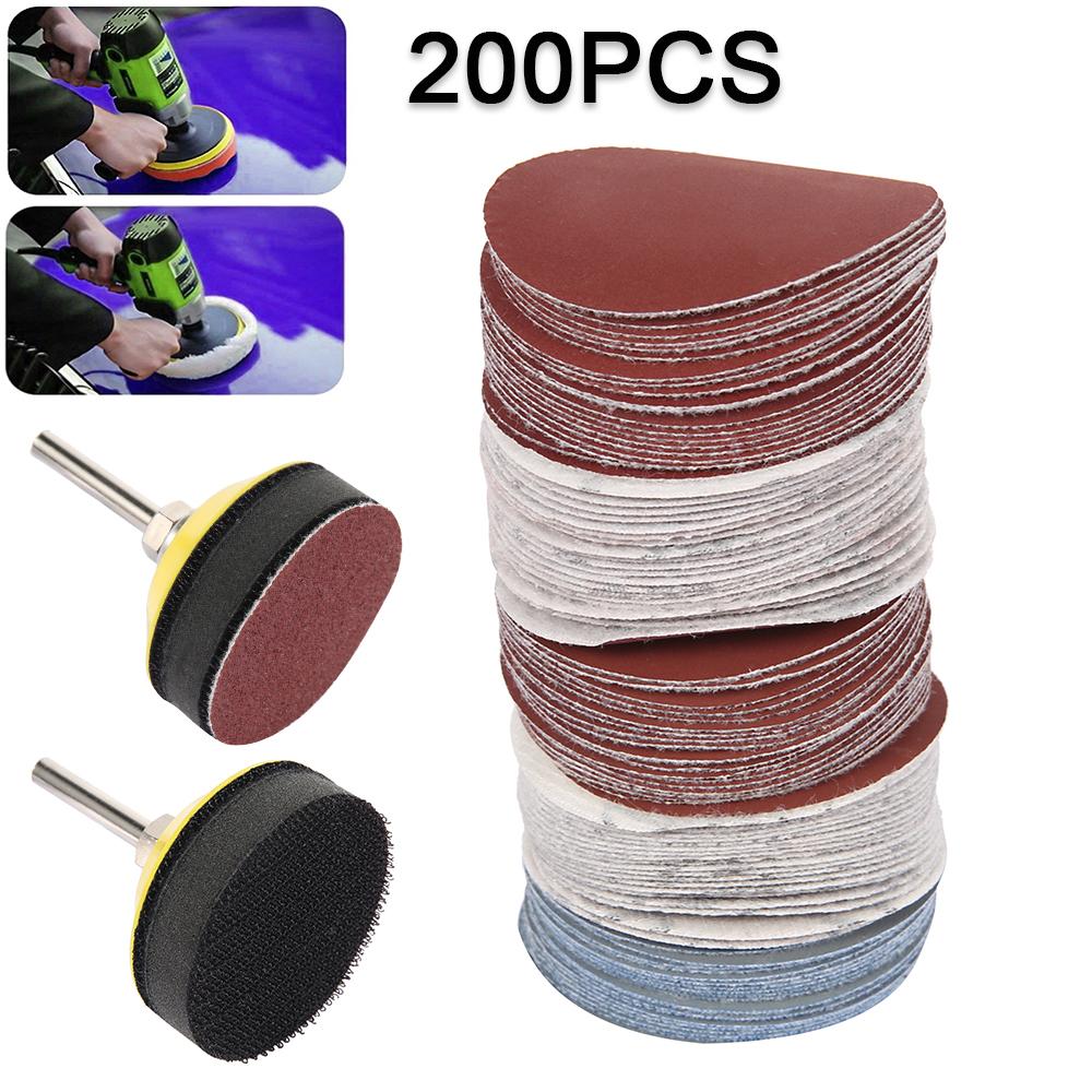 200/300Pcs 2Inch Sanding Discs Pad Kit Sanding Discs 60-1000Grit Paper Sandpaper with Abrasive Polish Pad Plate Tool Accessories