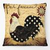 Hand Painting Country Rooster Hen Poster Cushion Covers Retro Vintage Farm Chicken Fresh Eggs Print Pillow Case