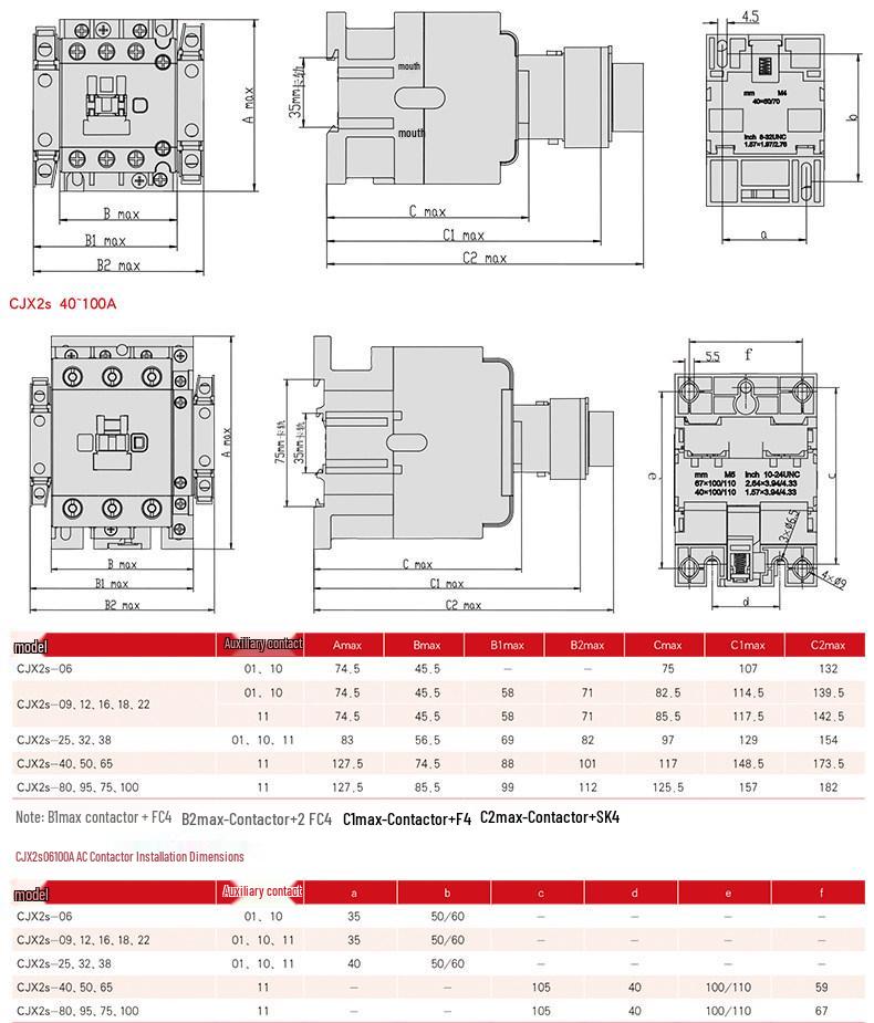 DELIXI CJX2S AC Contactor 1810 1801 1811 - Voltages: 220V, 380V, 110V, 36V, 24V.