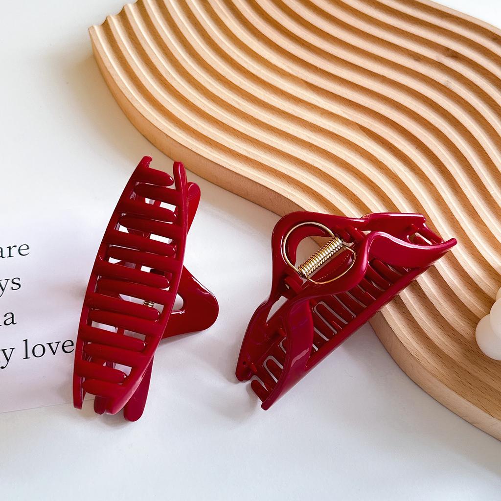 Fashionable Versatile Red Big Hair Claw Clip Ideal For Everyday And Events Special