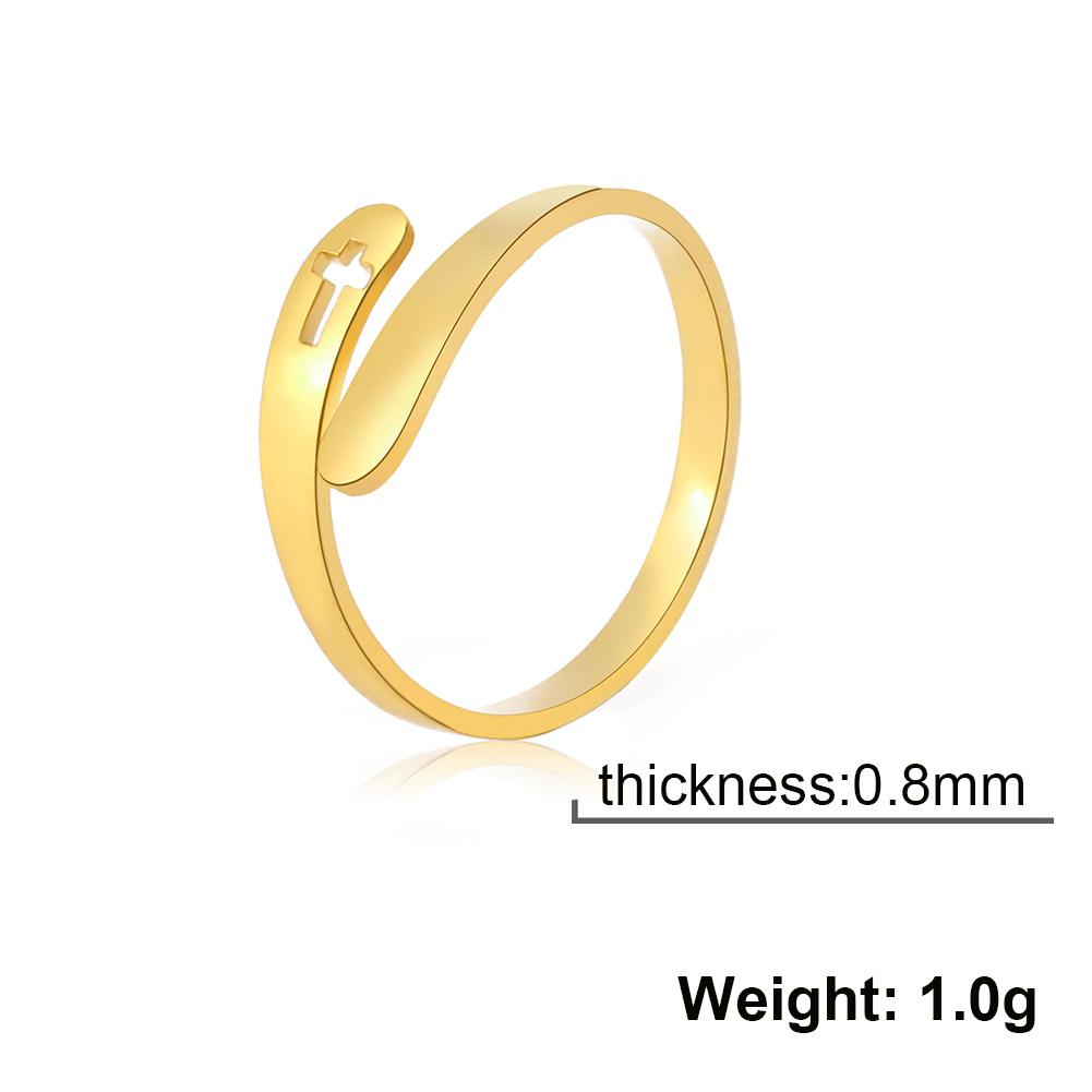 Christliches Kreuz Ring für Damen Herren Edelstahl Minimalistisch Verstellbar Fingerringe Schmuckliebhaber Geschenk