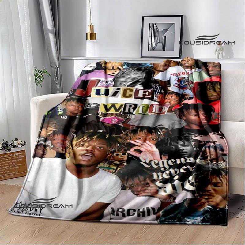 3D Rapper Juice Wrld 999 Retro Printed blankets Flannel Warm blanket Soft Cozy Blanket Travel Blankets bed linings Birthday Gift