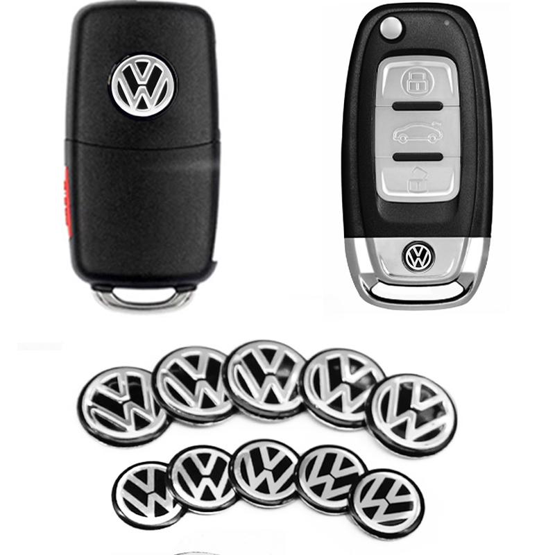 BIG1 14mm Car Key Emblem Sticker Control Key Logo Decal For Volkswagen VW Golf 5 6 7 Polo RLine GTI Passat B6 Tiguan Jetta YSYKTZ