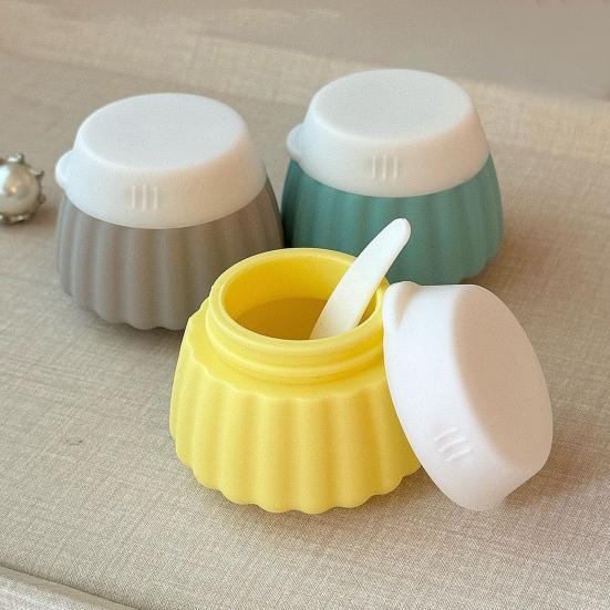 4Pcs 40ML Silicone Travel Bottle with Clear PVC Bag Leak Proof Reusable Facial Cream Lotion Sunscreen Storage Jar Portable