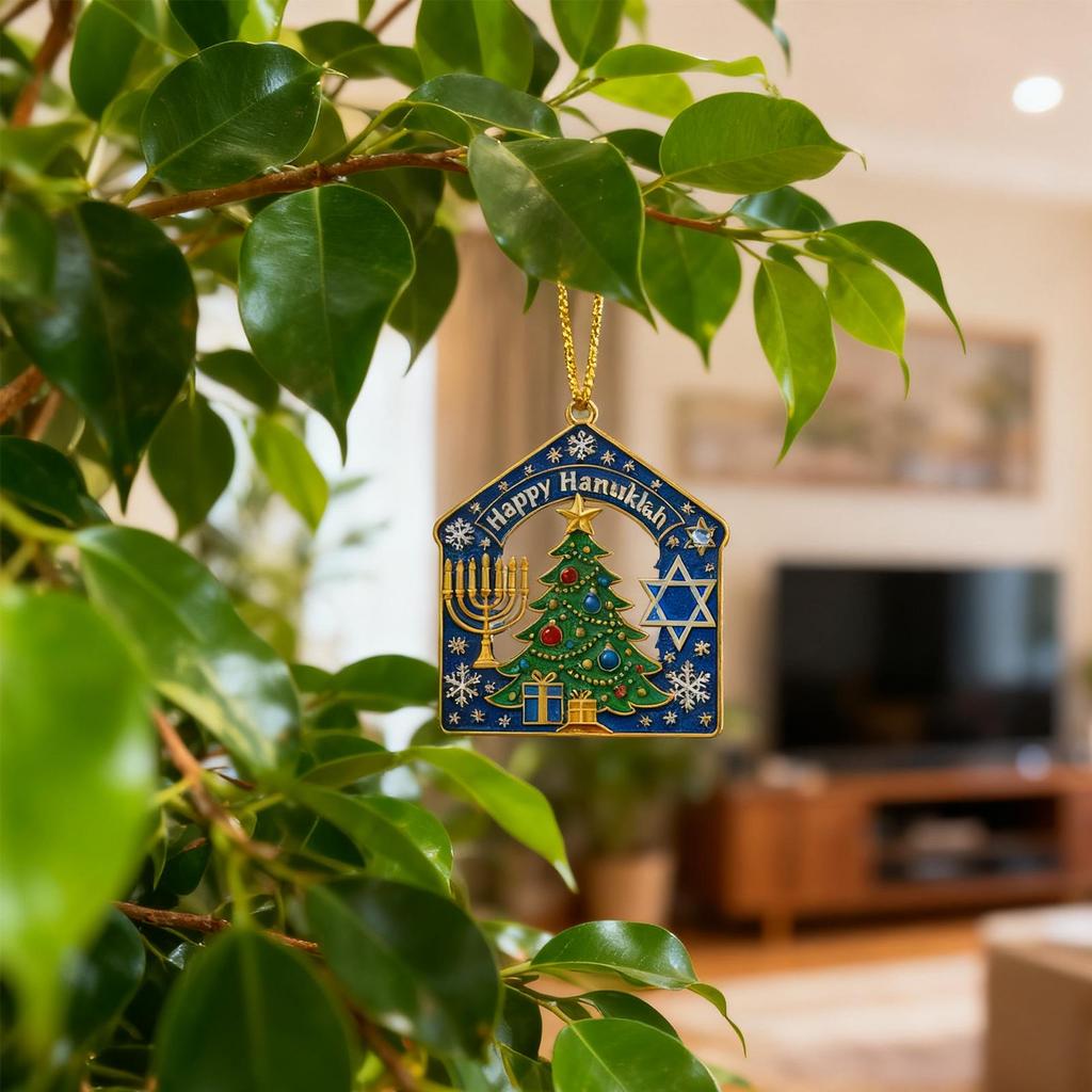 2D Hangable Acrylic Hanukkah Pendant Classic Holiday Christmas Hanukkah Decoration For Windowsill Door Wall Living