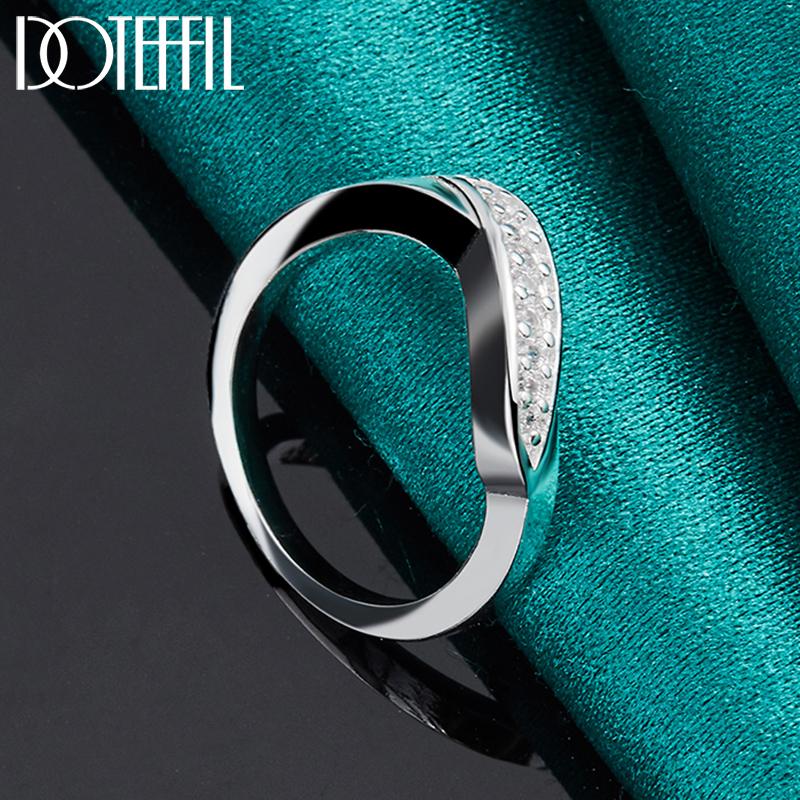 925 Sterling Silber Twisted AAA Zirkon Ring Mode Hochzeit Schmuck