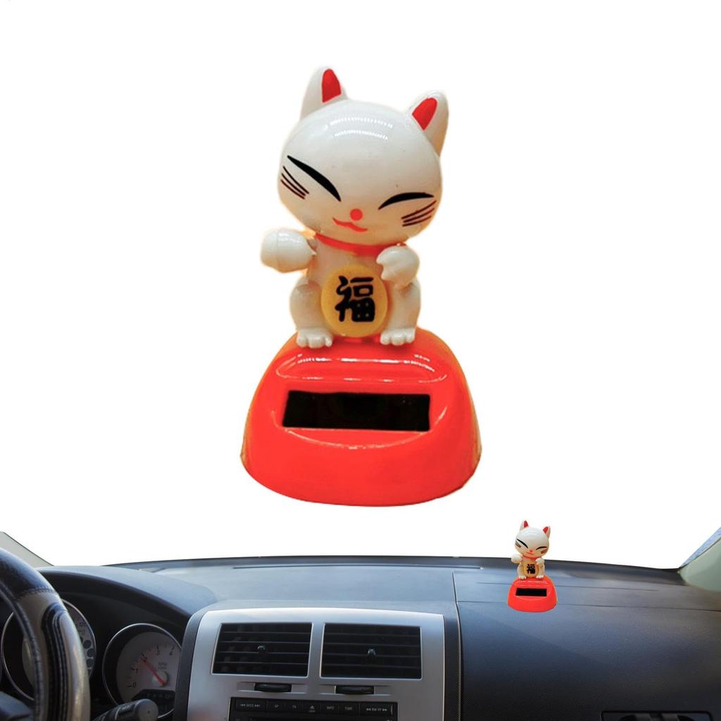 Swinging Cat Figurine Ornaments, Shaking Head Cat For Car, Dashboard Dancing Toy, Bobblehead, 1.97x3.15