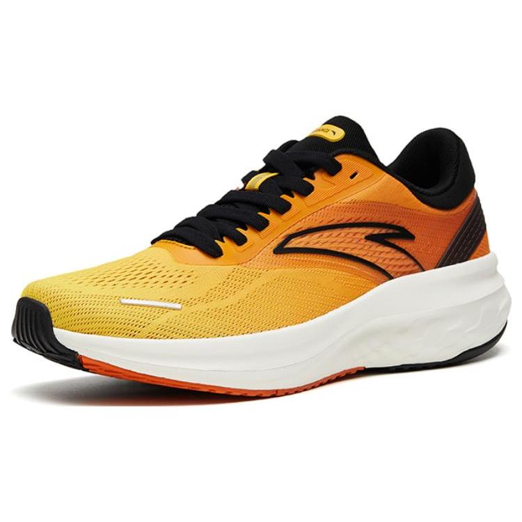 Anta LingFeng Cushioning Slip Resistant Abrasion Resistant Low Top Running Shoes Men's Black Yellow 912325585-4