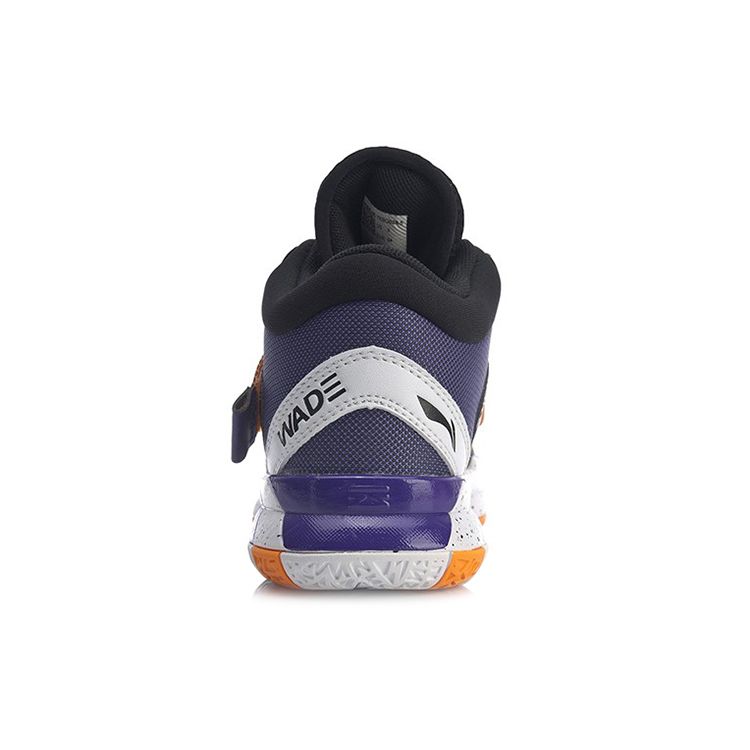 Li Ning All City Premium Wade Series Shock Absorption Mid-Top Basketball Shoes Kids Basketball Shoes Black Orange YKBQ038-5