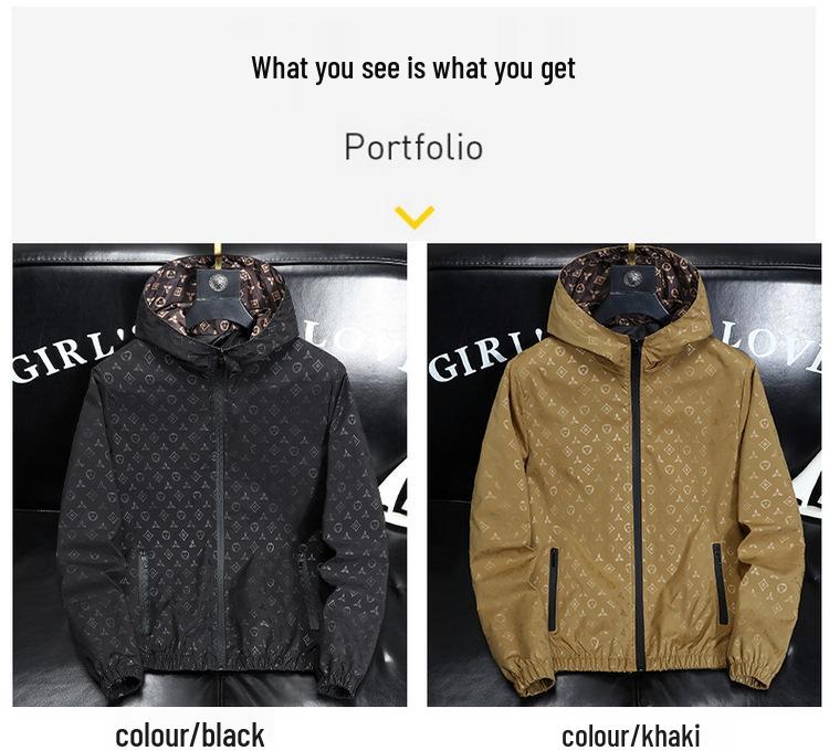 Pánská trendy ležérní bunda v evropském stylu, lehký luxus - Jaro/Podzim 2024, Dlouhý rukáv, Tištěný top