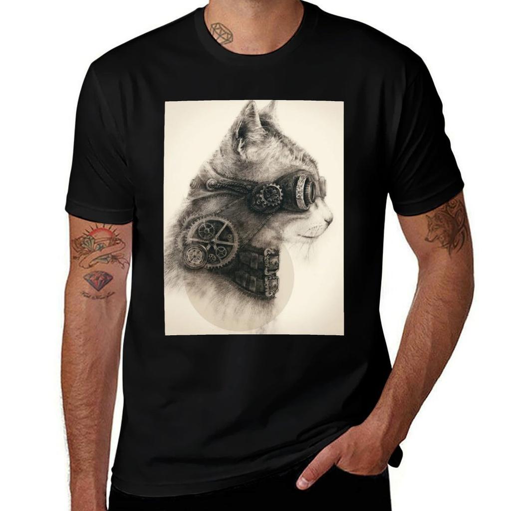 Steampunk Cat Tshirt Sun Protective Outdoor Tee Top Tshirt