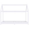 Kids  Bed Frame White Solid Pine Wood 80 x 160 cm