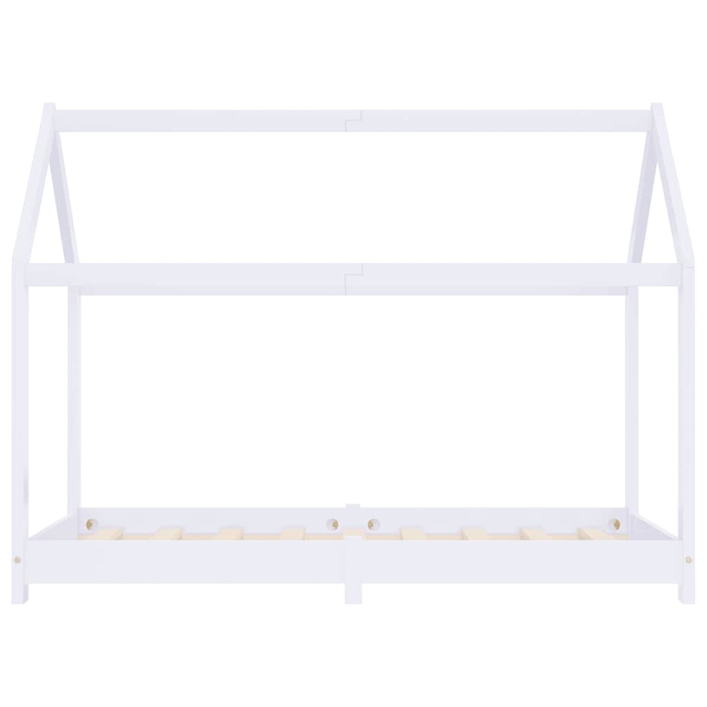 Kids  Bed Frame White Solid Pine Wood 80 x 160 cm