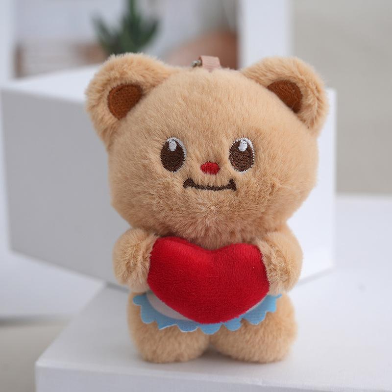 

Charming Cartoon Style Heart Bear Plush Toy Keychain For Stylish Backpack Accessories Love Heart