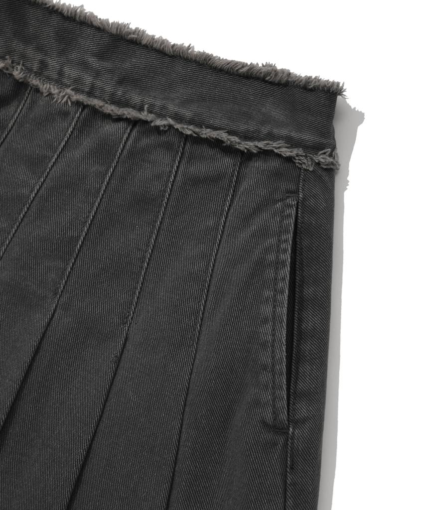 Pallet Pleated Denim Skirt Charcoal