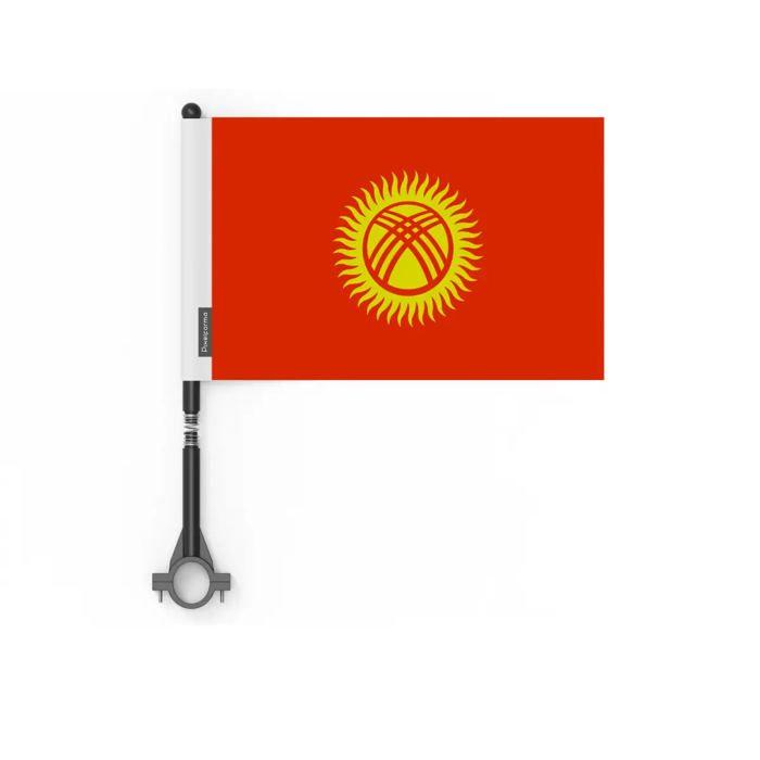 Drapeau - Kirghizistan - 10 Pièces - 14 X 21 Cm - Polyester - Impression Recto/verso