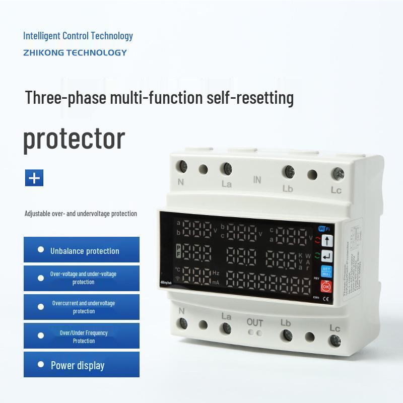 

Трифазний багатофункціональний інтелектуальний лічильник із самовідновлюваним захистом від напруги, струму, витоку та частоти