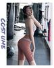 Colorblock High-Waisted Women's Sports Shorts - Summer Fitness Tight Yoga Mid-Length Pants