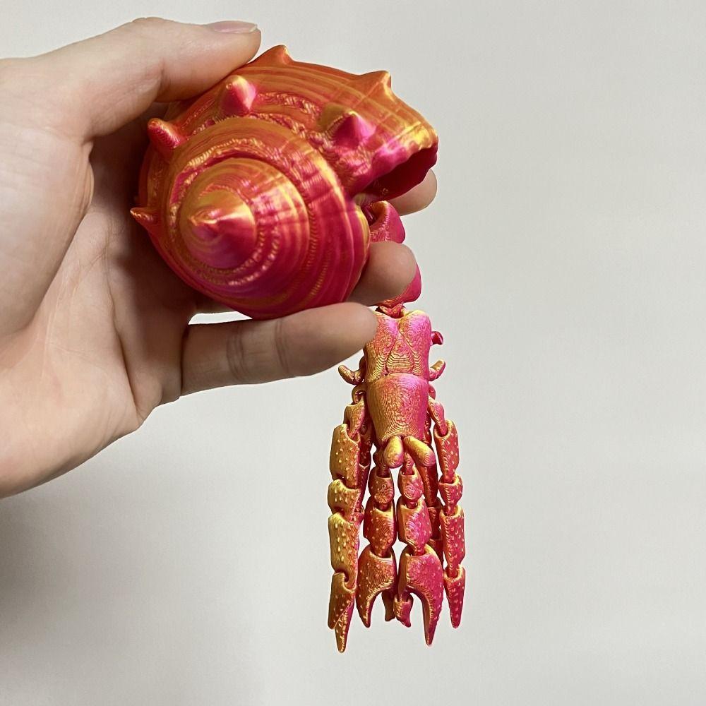 Removable 3D Printed Hermit Crab Conch Shell 3D Articulated Crab Toys  Fish Tank