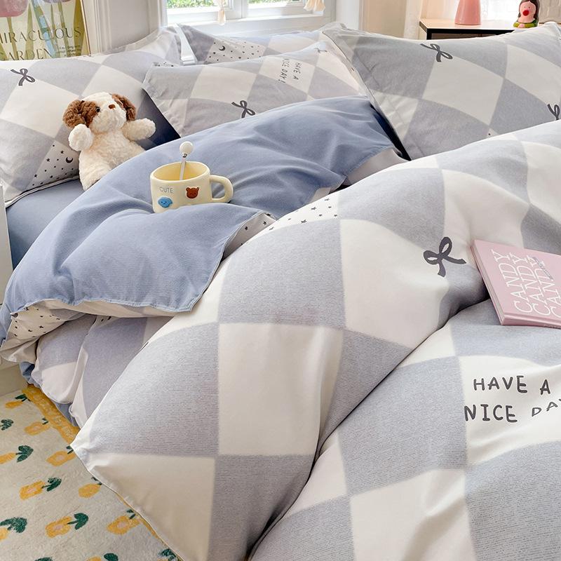 

Комплект из 4 предметов класса А, утолщенный и шлифованный, материнского и младенческого класса, теплый осенью и зимой, простыня, пододеяльник, 3 предмета для общежития 1.5*2msingle quilt