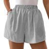 Sommer-Shorts für Damen, gestreifter Druck, hohe elastische Taille, Pyjama-Shorts, Homewear, Strand-Shorts, lässige Schlaf-Shorts