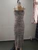 2025 Summer Spaghetti Strap Slim Fit Sexy Leopard Print Dress for Women