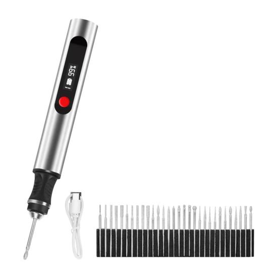 Polierstift Akku-Rotationswerkzeug mit extra langer Laufzeit USB-C Schnellladung Ergonomischer Griff Polieren Holzschnitzen Metallpolieren Nagelfräser