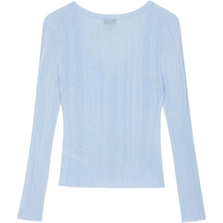 Calvin Klein Long Sleeve Solid Color Button Knit Sweater Women sweater Blue 47C303G-VE0