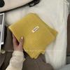 Solid color wool scarf women's autumn and winter warm versatile white student knitted scarf tide