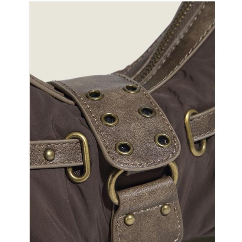 Vintage Brune Håndvesker Kvinner High Street Hot Girls Casual Skuldervesker Damer Retro Allsidig Underarmsveske